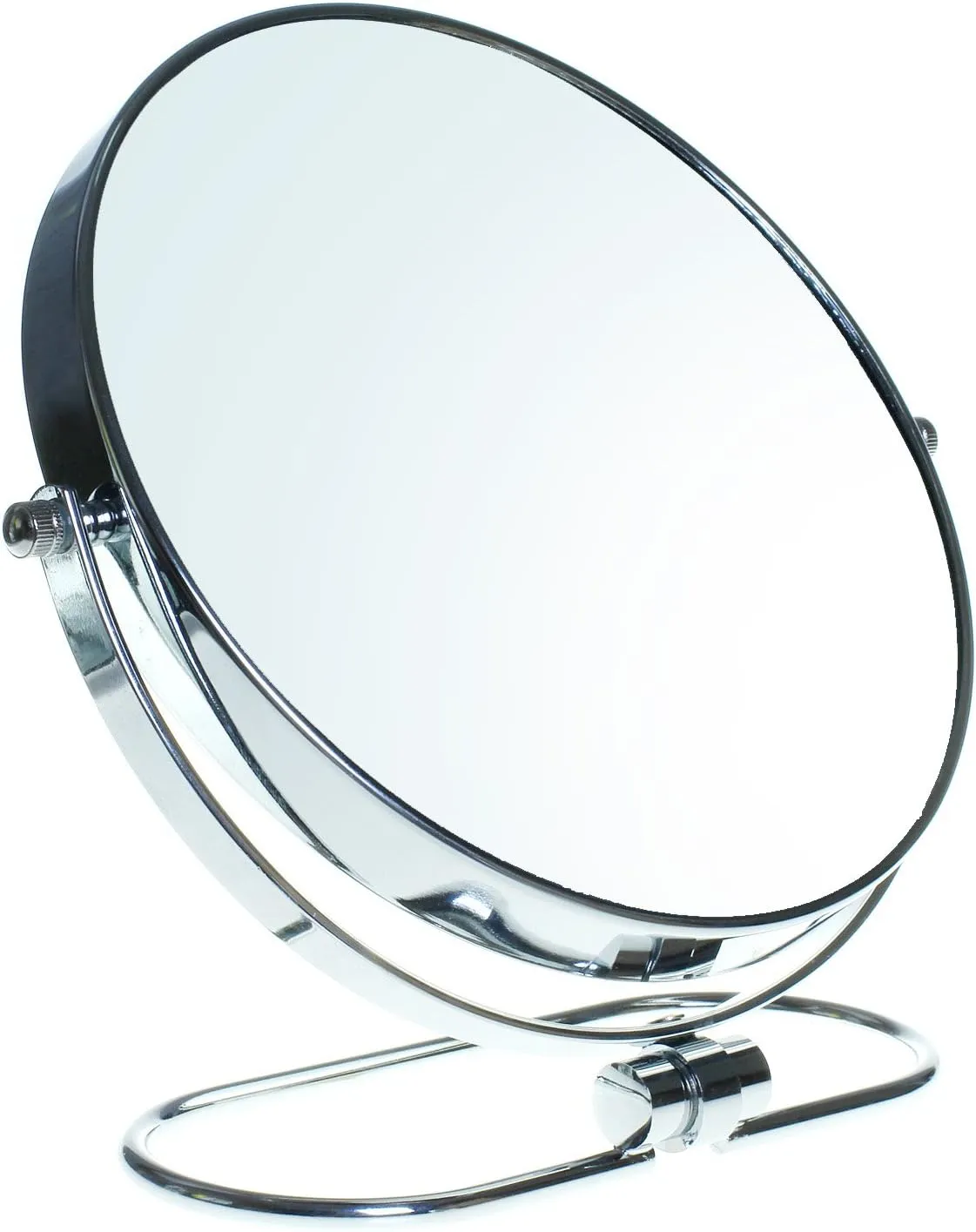 Folding Double Sided Make Up Mirror 10x Magnification 8 Inch 360 ° Rotating Cosmetic Mirror Dressing Table Mirror (2 Mirrors: Normal and 10 x Magnification – Chrome KXD3125 – 10x