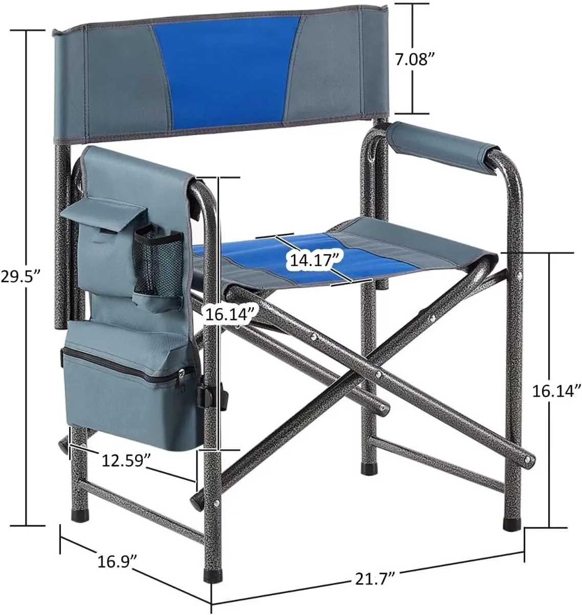 Folding Outdoor Table and Chairs Set of 2 for Camping with Carrying Bag, Lightweight Aluminum Roll-up Square Table for Picnics, Beach,Backyard, BBQ, Party, Patio, Black Blue