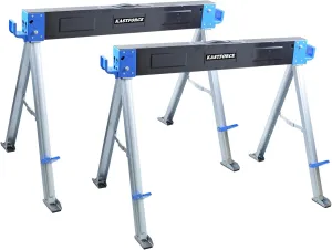 Folding Sawhorse 2200 lb /1000kg capacity Heavy Duty Jobsite Table Stand with Folding Legs Twin Pack KF3005