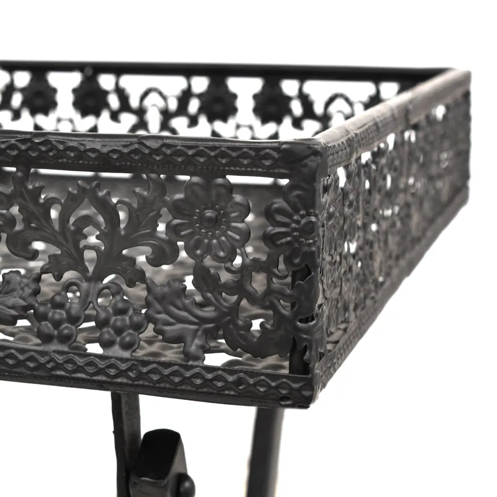 Folding Tea Table Vintage Style Metal 22.8"x13.8"x28.3" Black