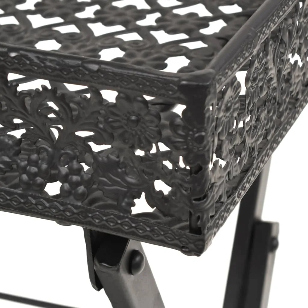 Folding Tea Table Vintage Style Metal 22.8"x13.8"x28.3" Black