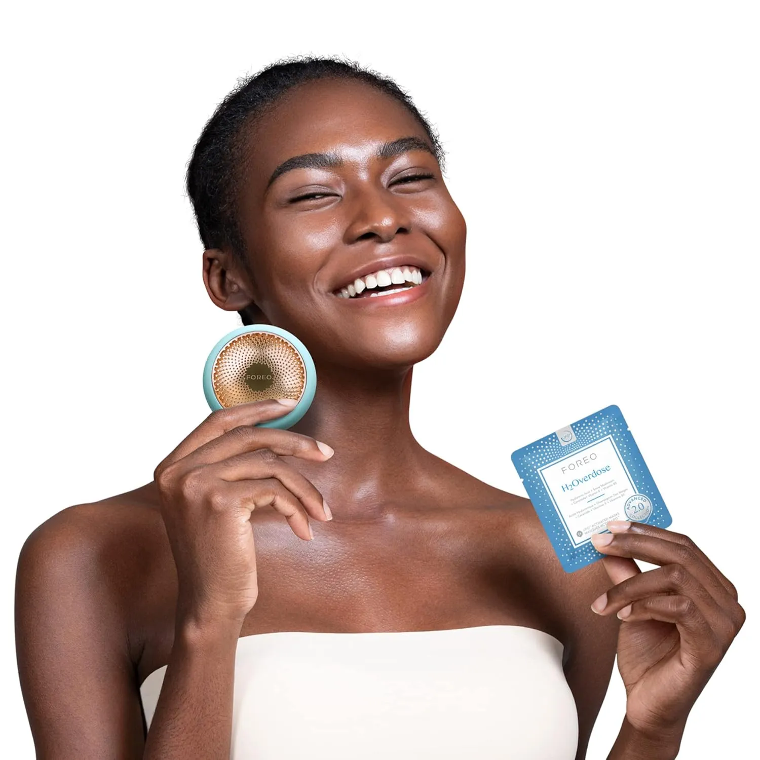 FOREO H2Overdose Advanced Collection 2.0 UFO-Activated Facial Mask - Hydrating Facial - Beauty & Personal Care - Hyaluronic Acid & Vitamin E - For All Skin Types - Dry skin & Flaky Skin - 6 pcs