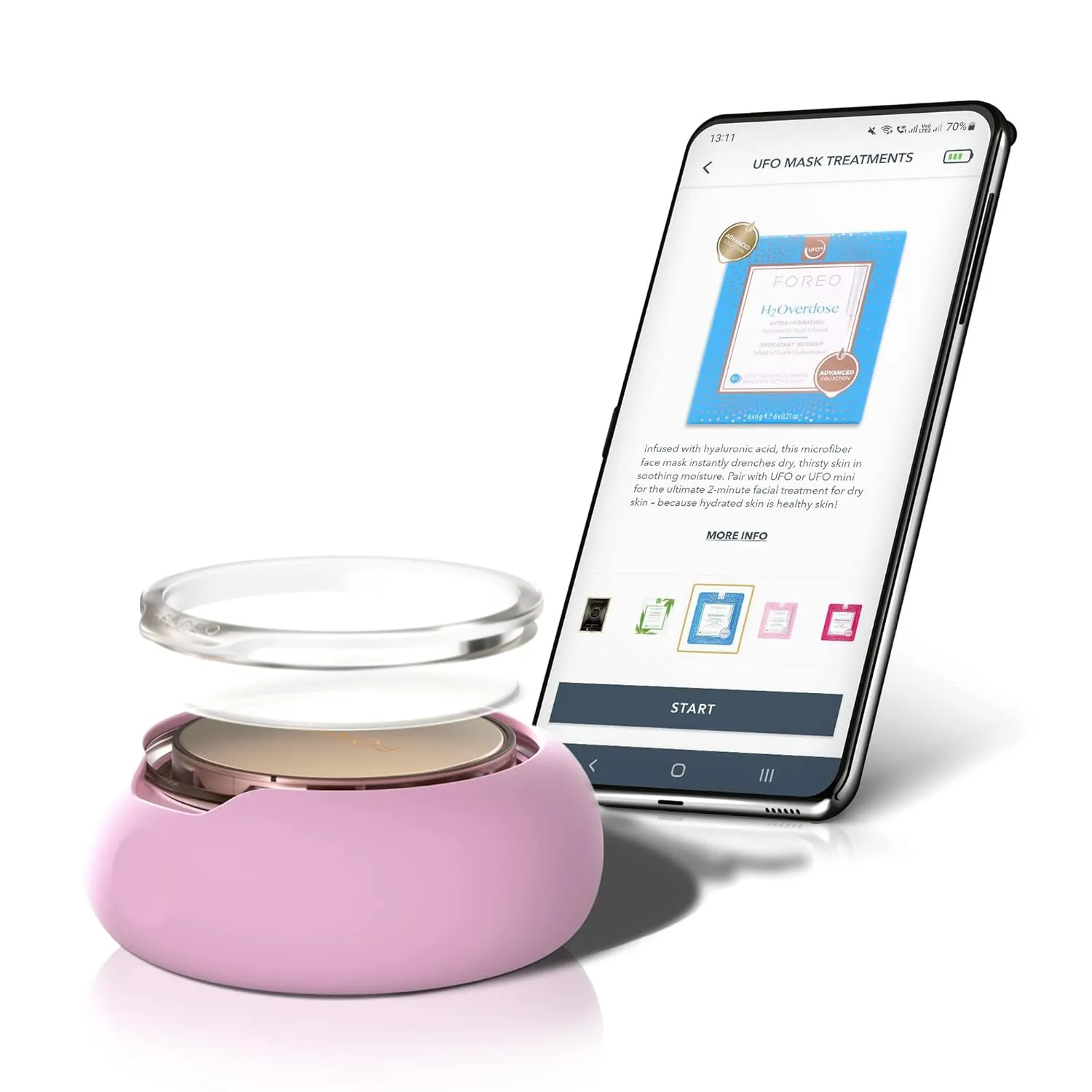 FOREO H2Overdose Advanced Collection 2.0 UFO-Activated Facial Mask - Hydrating Facial - Beauty & Personal Care - Hyaluronic Acid & Vitamin E - For All Skin Types - Dry skin & Flaky Skin - 6 pcs