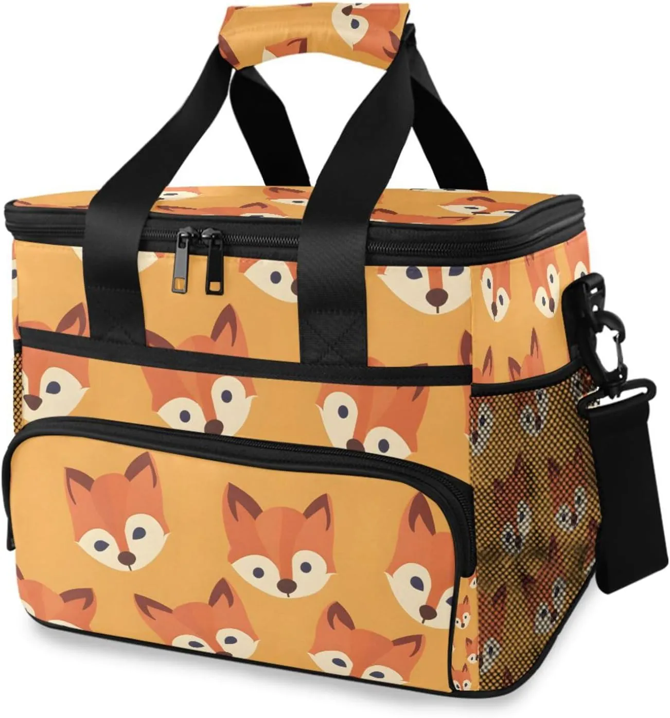 Fox Forest Animal Cooler Bag Insulated Cooler Soft Sided Cooler 24 Can Portable Picnic Bag Large Leakproof Lunch Bag Box for Beach Grocery Camping Travel Car Men Women