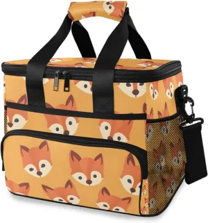 Fox Forest Animal Cooler Bag Insulated Cooler Soft Sided Cooler 24 Can Portable Picnic Bag Large Leakproof Lunch Bag Box for Beach Grocery Camping Travel Car Men Women