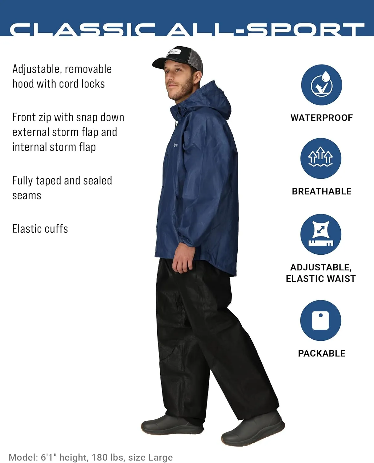 FROGG TOGGS Men's Classic All-Sport 3-Layer Waterproof Breathable Rain Suit
