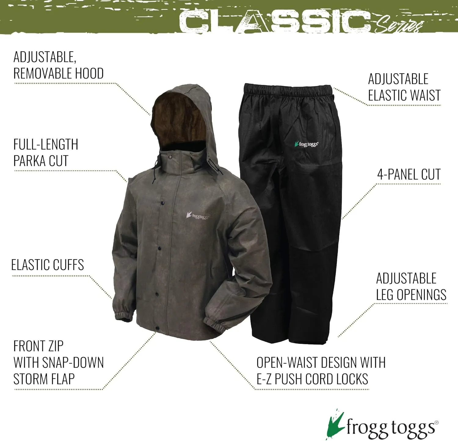 FROGG TOGGS Men's Classic All-Sport Waterproof Breathable Rain Suit