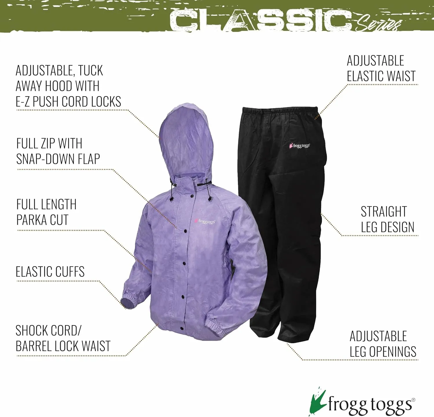 FROGG TOGGS Women's Classic All-Purpose 2-Layer Waterproof Breathable Rain Suit