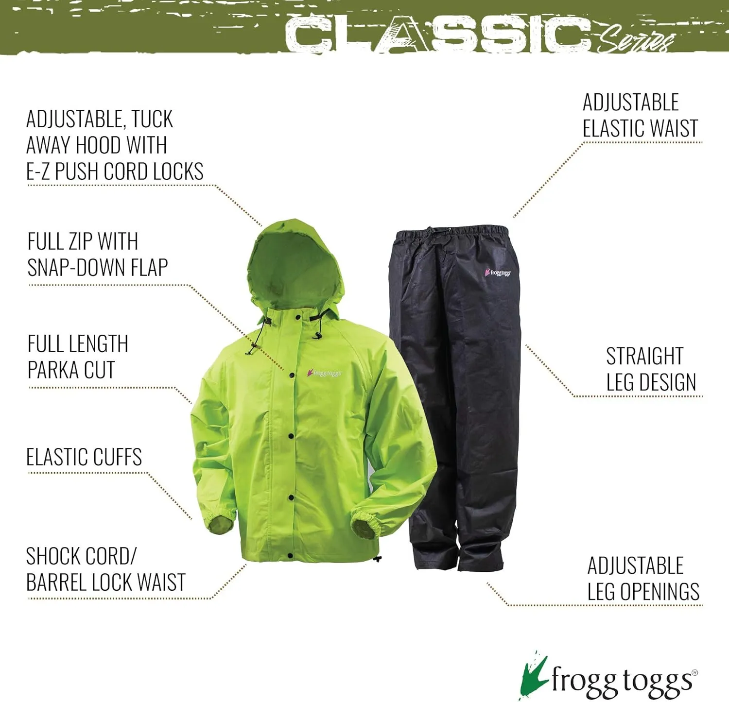 FROGG TOGGS Women's Classic All-Purpose 2-Layer Waterproof Breathable Rain Suit