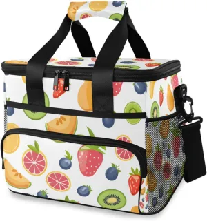 Fruit Lemon Taropica Cooler Bag Insulated Cooler Soft Sided Cooler 24 Can Portable Picnic Bag Large Leakproof Lunch Bag Box for Beach Grocery Camping Travel Car Men Women
