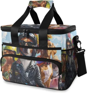 Funny Dogs Bird Cooler Bag Insulated Cooler Soft Sided Cooler 24 Can Portable Picnic Bag Large Leakproof Lunch Bag Box for Beach Grocery Camping Travel Car Men Women