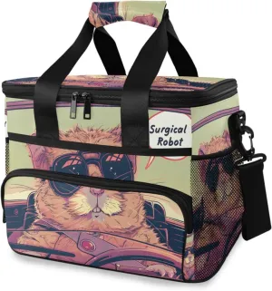 Funny Hampster Driving Car Cooler Bag Insulated Cooler Soft Sided Cooler 24 Can Portable Picnic Bag Large Leakproof Lunch Bag Box for Beach Grocery Camping Travel Car Men Women