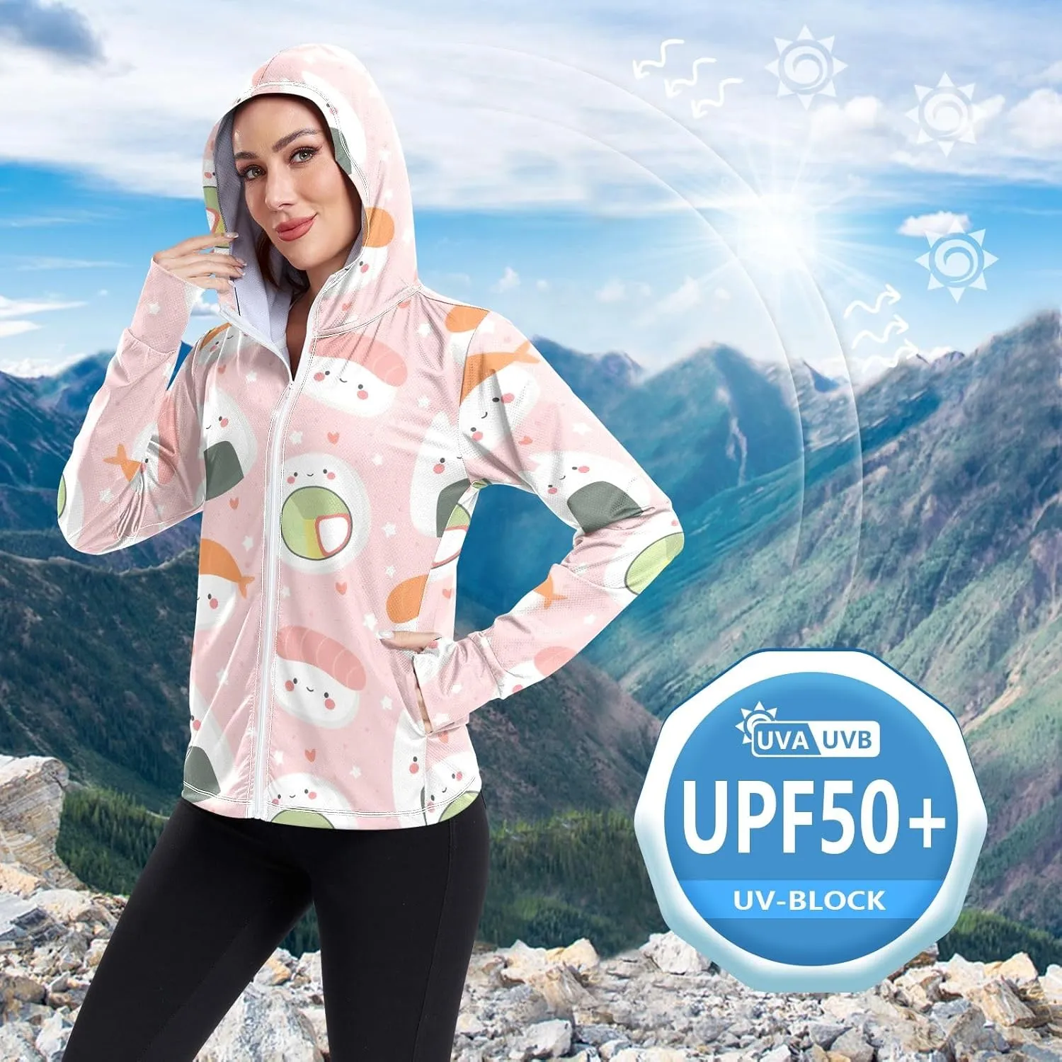 GAIGEO Colorful Palms Leaves Women Jacket UPF 50  Lightweight Summer Jacket Women, Breathable Fabric, S