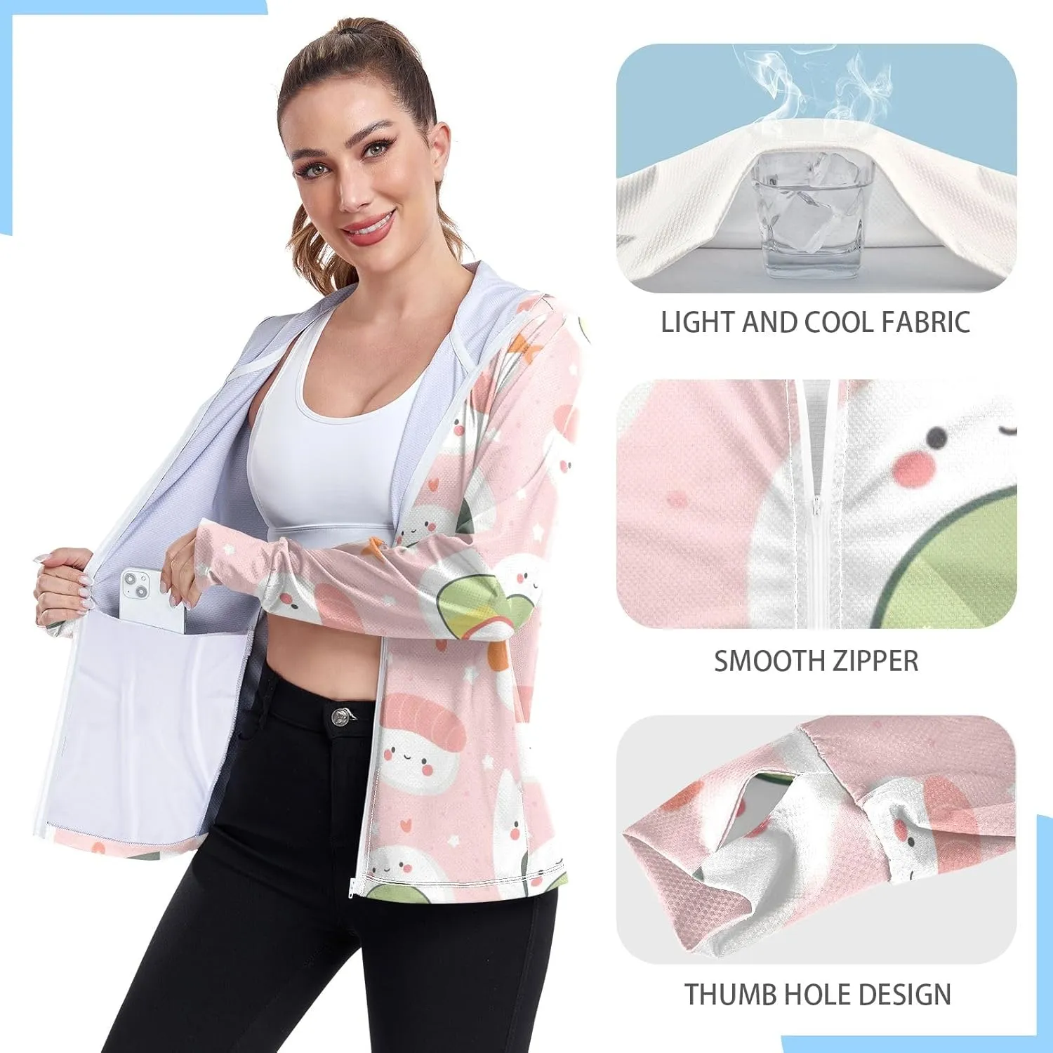 GAIGEO Colorful Palms Leaves Women Jacket UPF 50  Lightweight Summer Jacket Women, Breathable Fabric, S