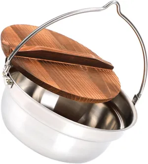 GALPADA Outdoor Cooking Pot Stainless Steel Pot Sets for Camping Household Picnic Hanging Heat Resistant