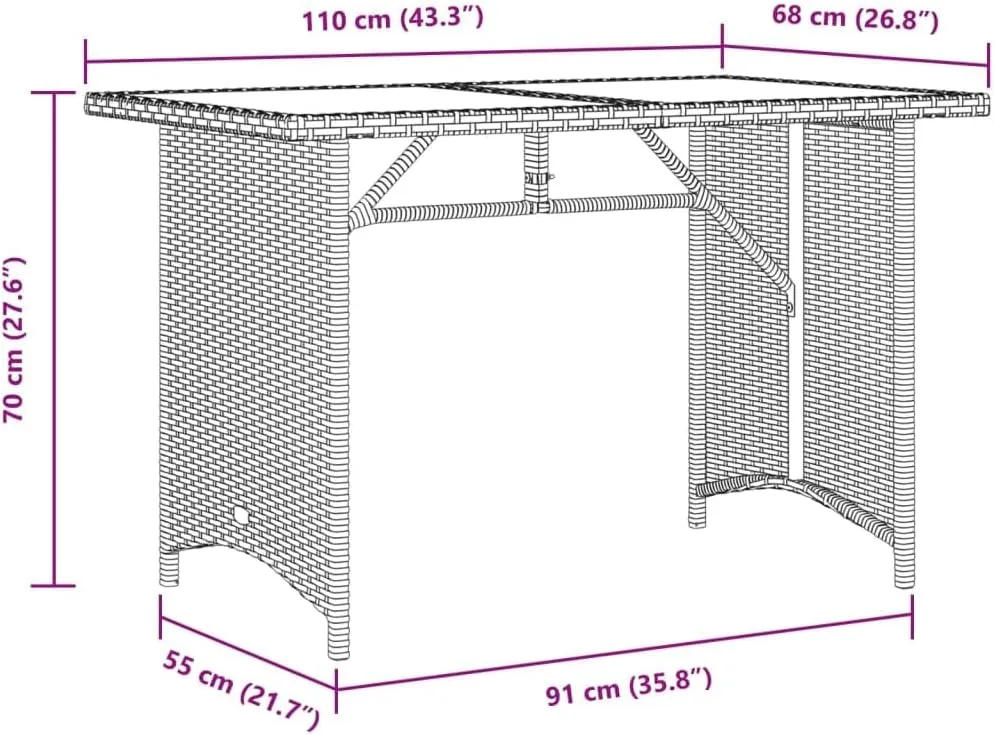 Garden Table Black, Natural Wood Top, Outdoor Furniture, Camping, Picnic, Dining, Side Table, Portable, Tables, Foldable