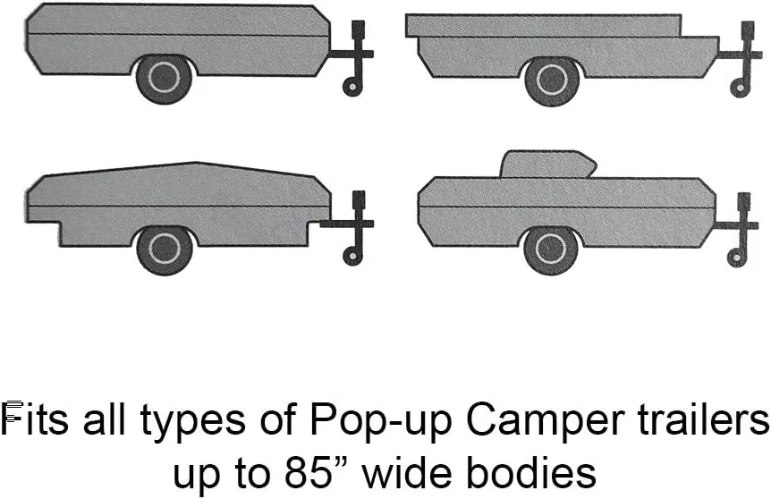 GEARFLAG Pop-up Folding Camper Cover Fits 8'-10' Reinforced Windproof Side-Straps, Anti-UV Water-Resistance Multi-Layers Heavy Duty for Trailer RV Camper pop up Cover (Fits 8' - 10')