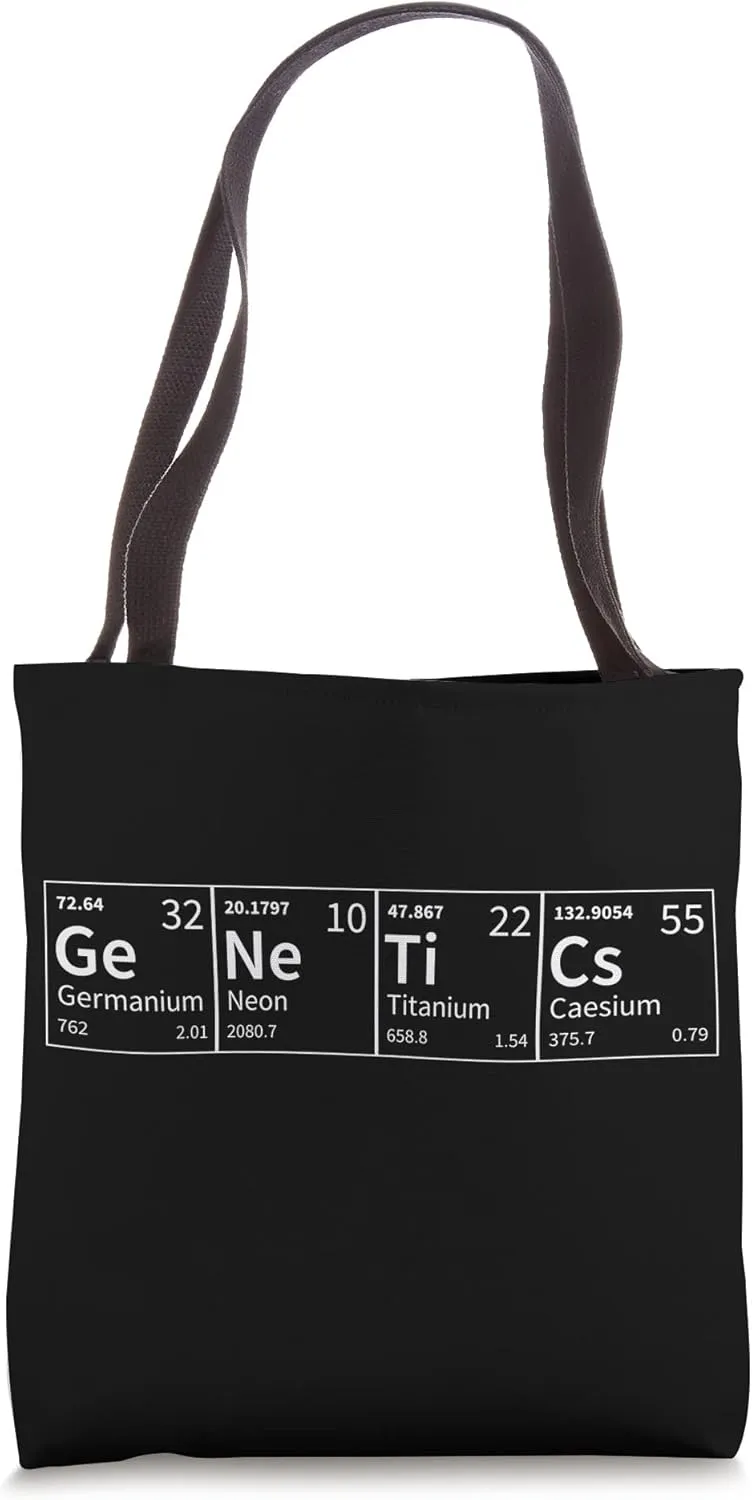 Genetics Funny Periodic Table of Elements Gym Nerd Scientist Tote Bag