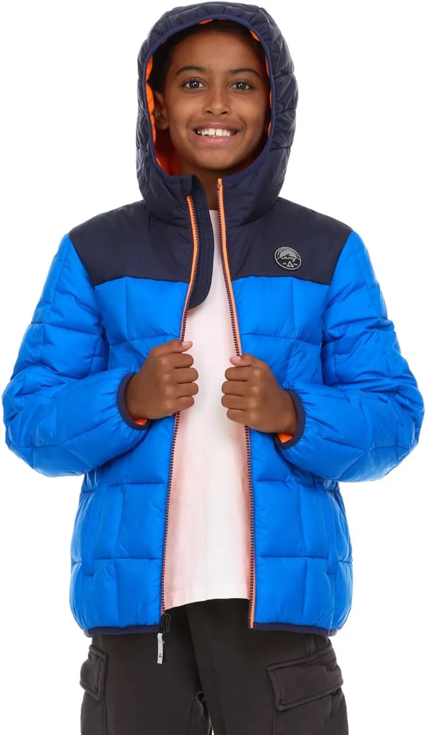 Gerry Packable Puffer Jackets for Girls and Boys, Hooded Girls and Boys Winter Coat