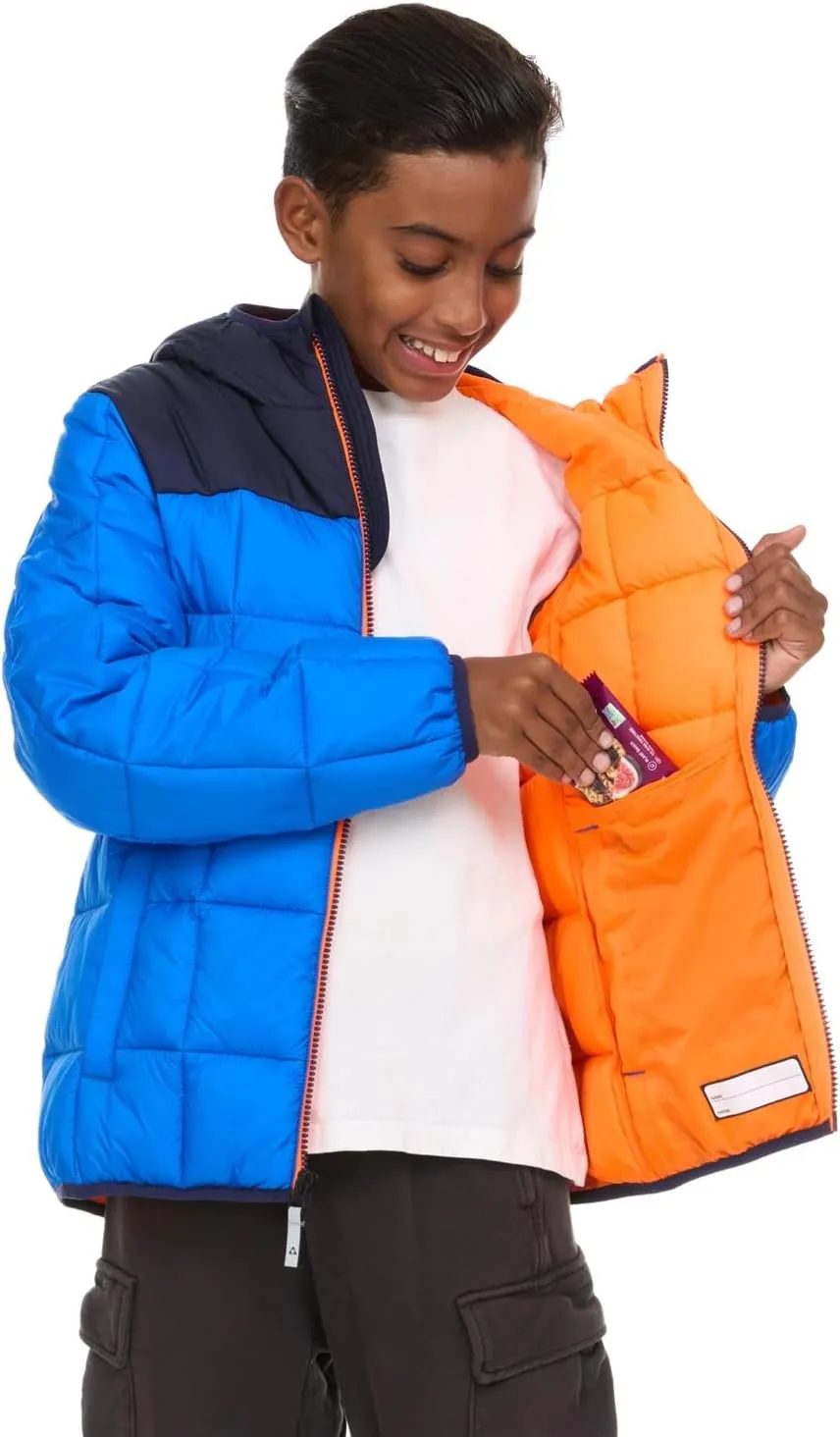 Gerry Packable Puffer Jackets for Girls and Boys, Hooded Girls and Boys Winter Coat