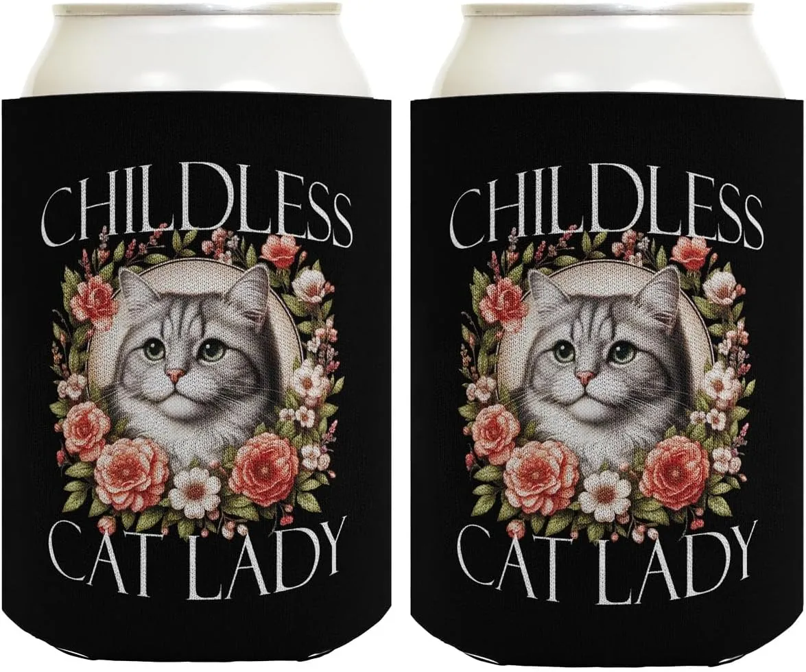 Gifts for Liberals Childless Cat Lady 2-Pack Can Drink Thermocoolers