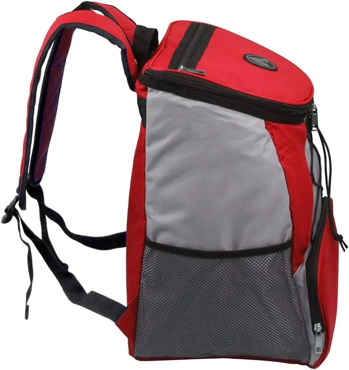 GigaTent Fully Insulated Interior Cooler Backpack 600D Adjustable Padded Shoulder Straps Bungee Cord Leakproof Water Resistant Cooler Extra Storage 2 Mesh Side Pockets for Lunch Picnic Hiking Camping