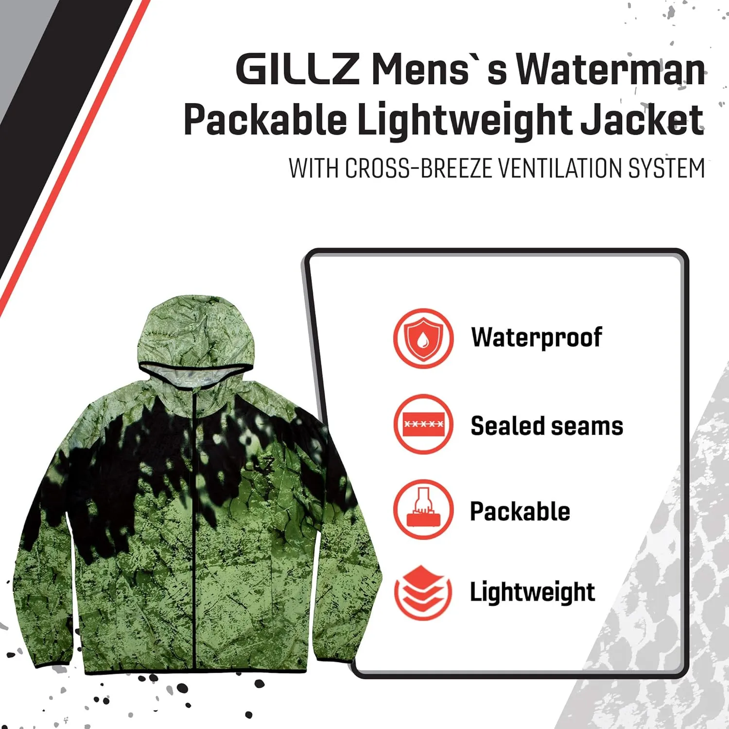 Gillz Waterman Lightweight Packable Waterproof Jackets for Men with Sealed Seams and Packable Design