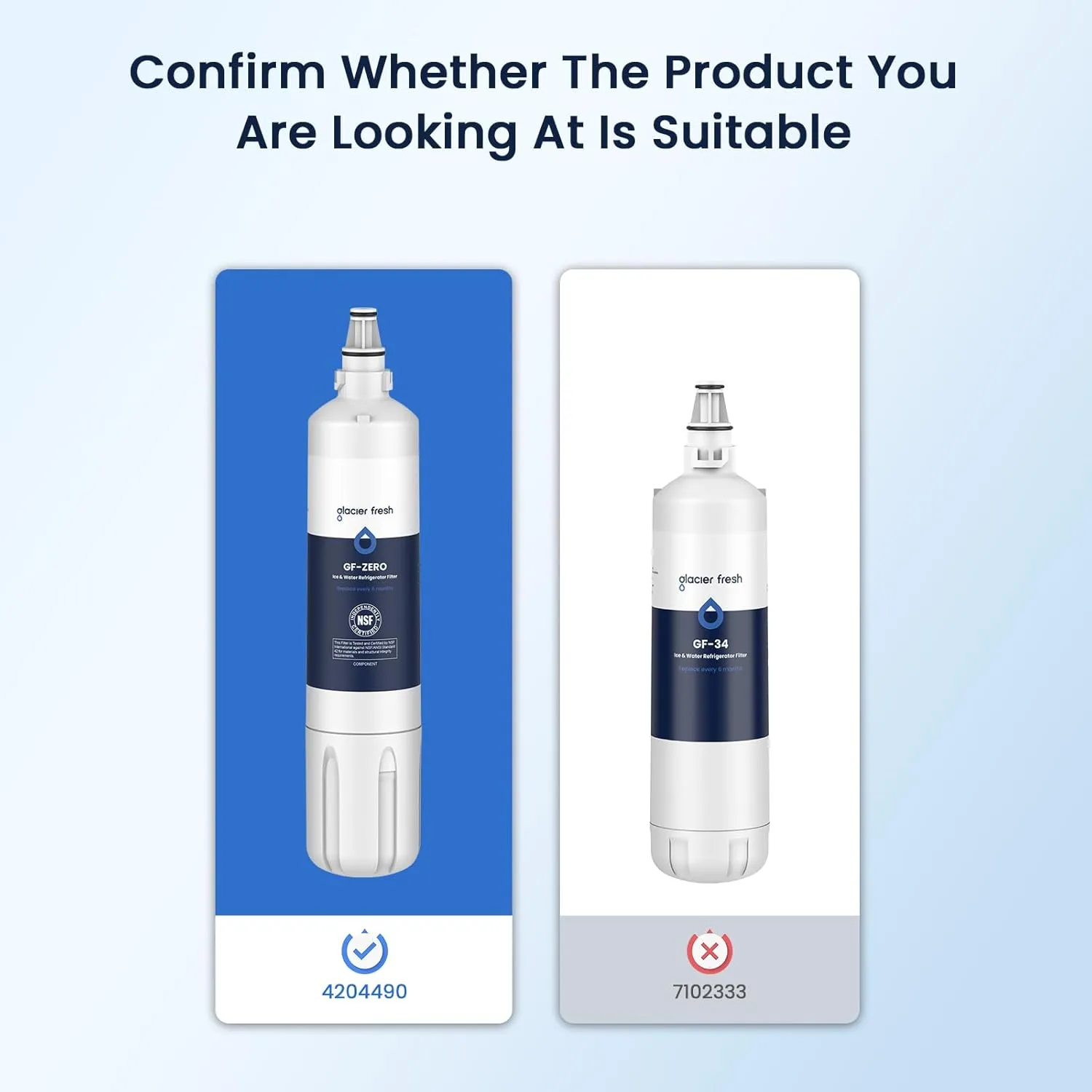 GLACIER FRESH Water Filter Replacement for Sub-Zero 4204490, 4290510, 9030868 Refrigerator Water Filter, 1 Pack