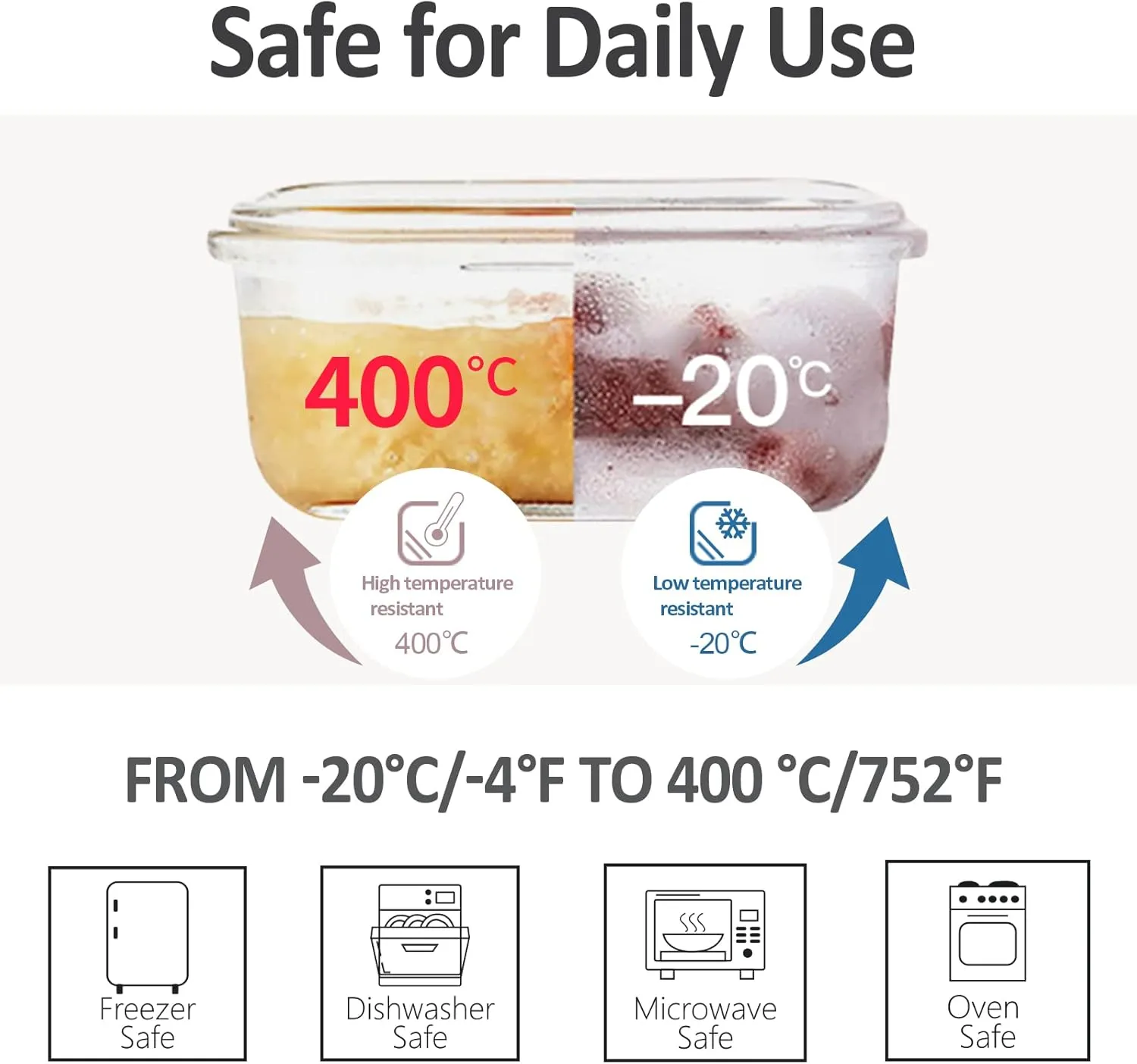 Glass Food Storage Containers with Lids Airtight 6 Pack, Glass Storage Containers with Lids for Food, Not Easy Broken & Leak Proof, Glass Containers with Lids for Oven/Dishwasher Safe, Grey