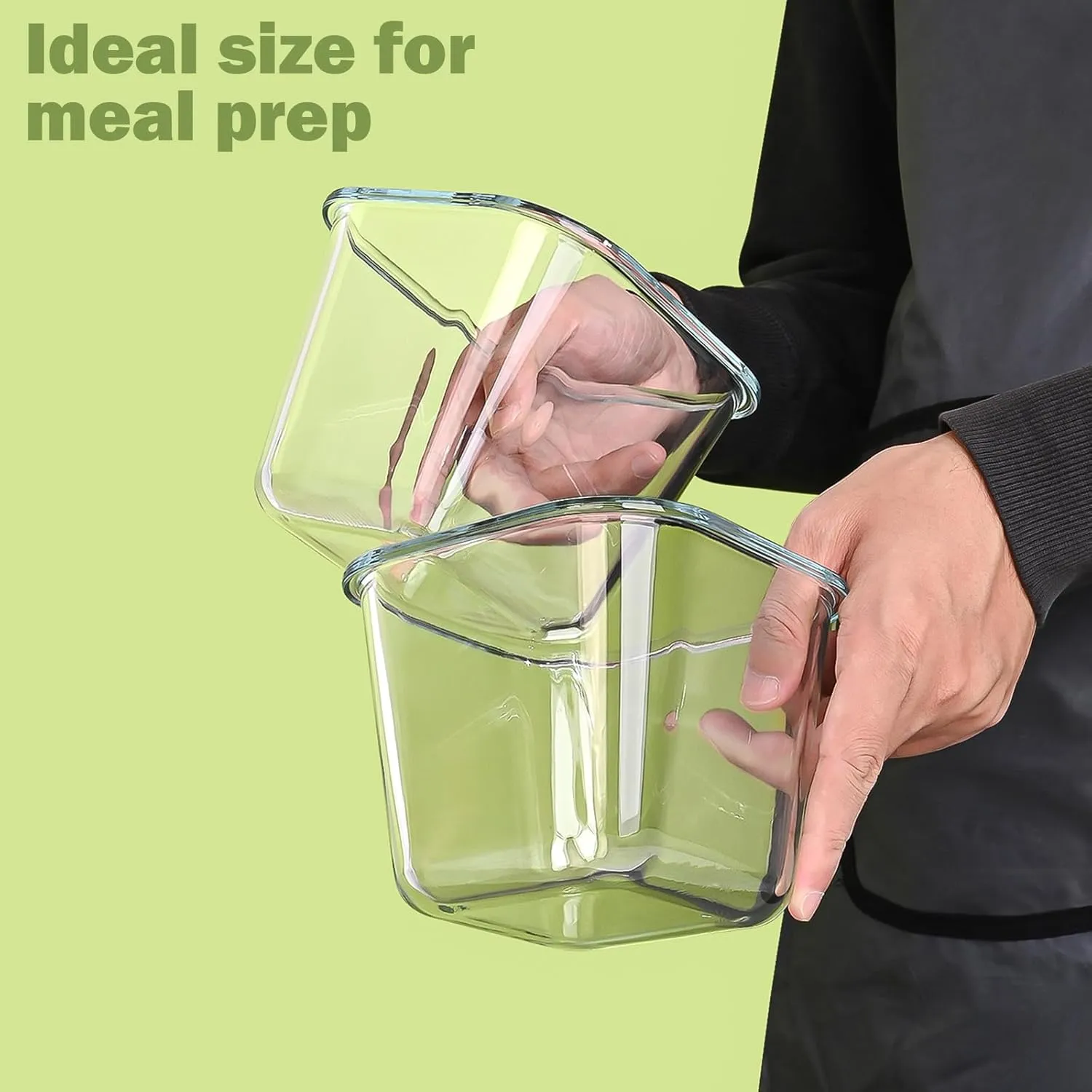 Glass Soup Containers with Lids 32 oz, 4 Cup Borosilicate Glass Food Storage Containers, Microwave & Freezer Safe Jars, Small Square Meal Prep Bowl for Salad, Fruit, Lunch, Ice Cream, Travel, 4 Pack