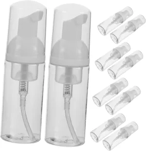 GLEAVI 10 Pack Foaming Pump Travel Bottles 50ml Plastic Dispenser Refillable Mousse Foam Soap Containers for Cosmetics Portable Leakproof