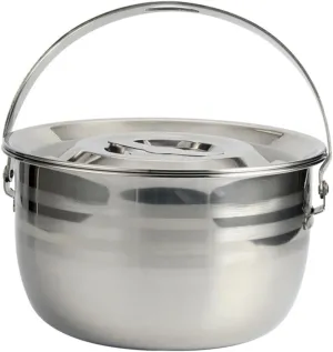 GLEAVI Stainless Steel Camping Pot Cooking Pot Lid Outdoor Food Cooking Accessory Lightweight