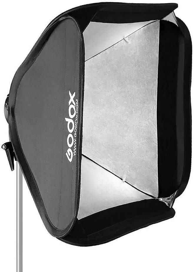 Godox 24"x 24" 60cmx60cm Foldable Universal Softbox with S-Type Speedlite Bracket for Flash Bowens Elinchrom Mount Accessories Direction Adjustable