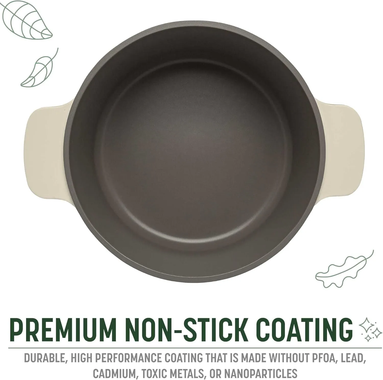 Goodful All-In-One Pot, Multilayer Nonstick, High Performance Cast Dutch Oven With Matching Lid, Roasting Rack And Turner, Made Without PFOA, Dishwasher Safe Cookware, 4.7-Quart, Linen