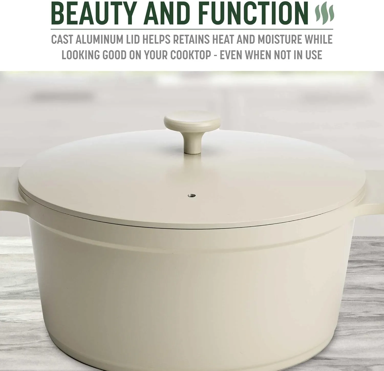 Goodful All-In-One Pot, Multilayer Nonstick, High Performance Cast Dutch Oven With Matching Lid, Roasting Rack And Turner, Made Without PFOA, Dishwasher Safe Cookware, 4.7-Quart, Linen