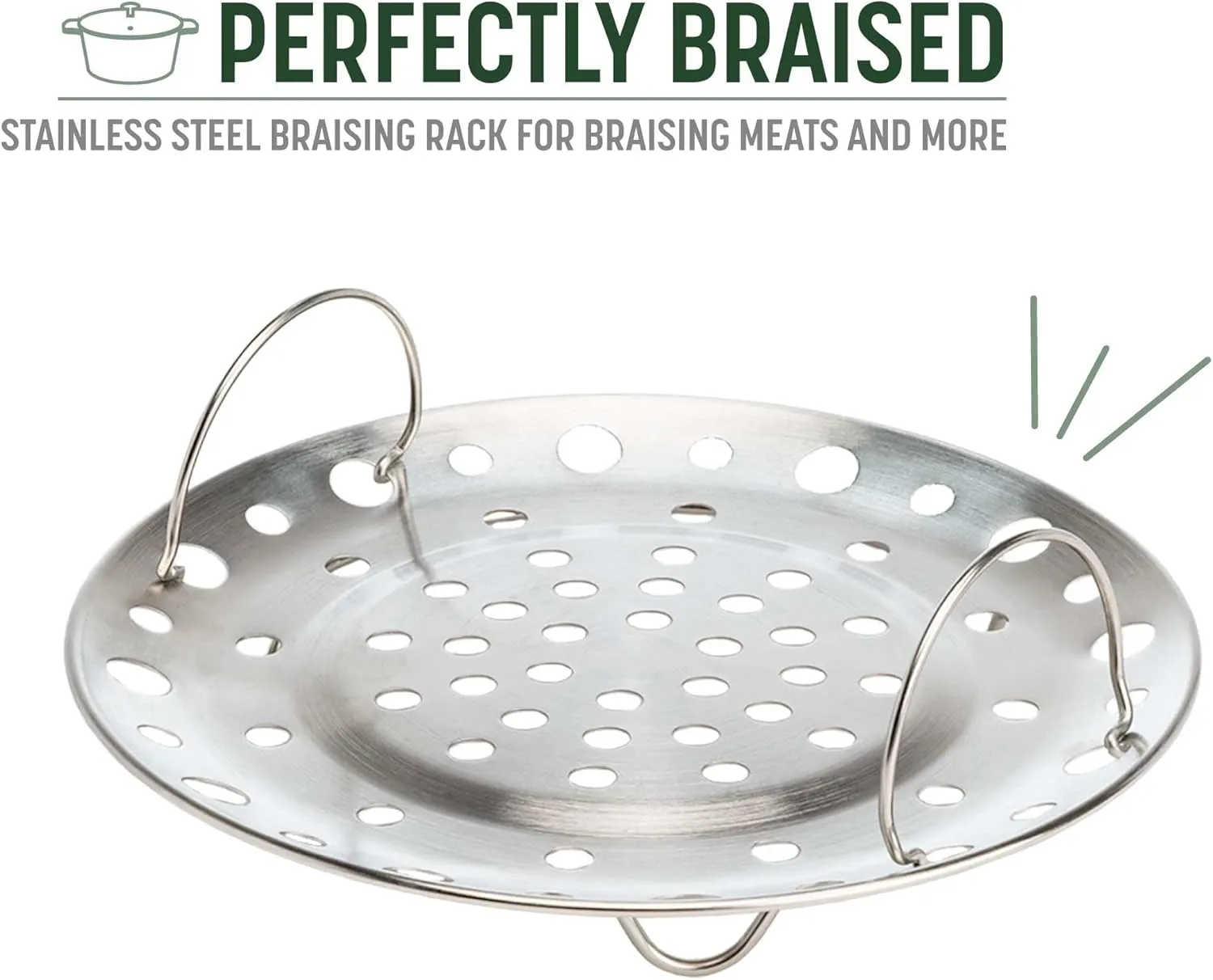 Goodful All-In-One Pot, Multilayer Nonstick, High Performance Cast Dutch Oven With Matching Lid, Roasting Rack And Turner, Made Without PFOA, Dishwasher Safe Cookware, 4.7-Quart, Linen