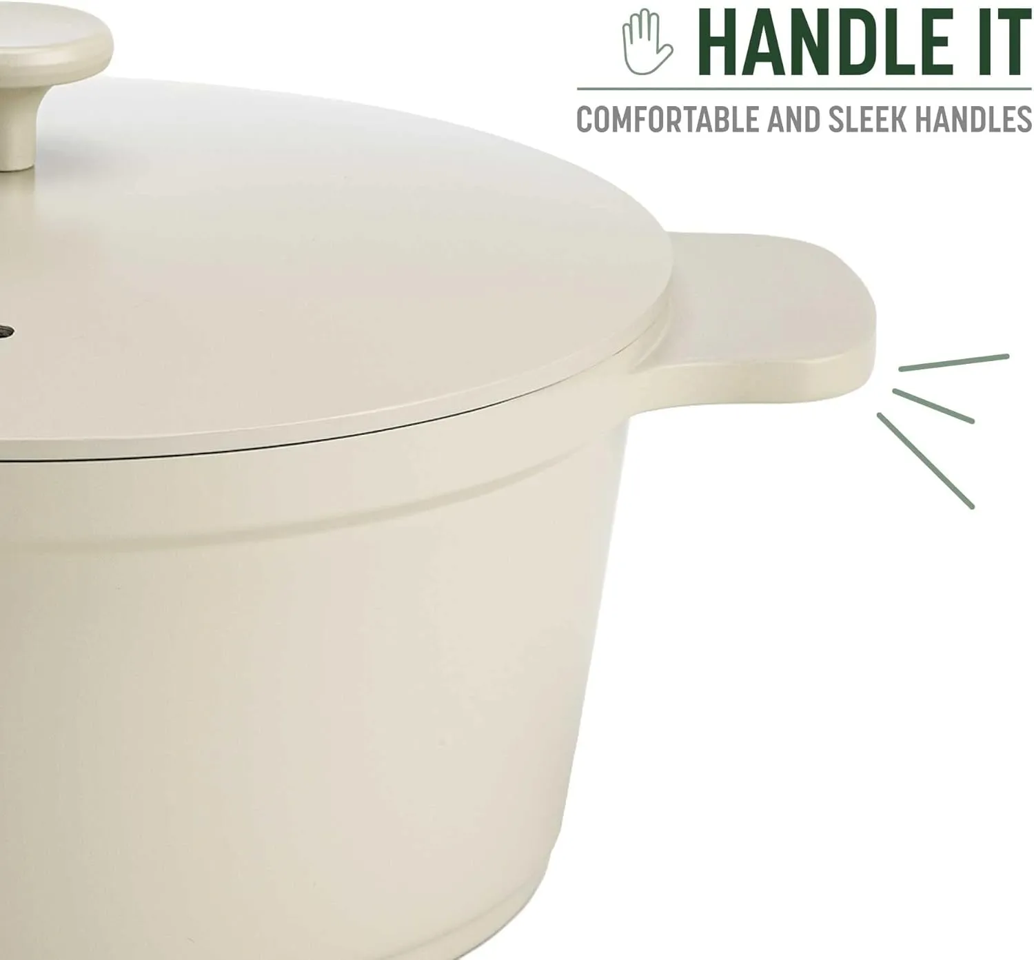 Goodful All-In-One Pot, Multilayer Nonstick, High Performance Cast Dutch Oven With Matching Lid, Roasting Rack And Turner, Made Without PFOA, Dishwasher Safe Cookware, 4.7-Quart, Linen
