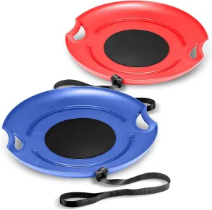 GoSports 29 Inch Heavy-Duty Winter Snow Saucer with Padded Seat and Hand Pull Strap - Choose Your Style