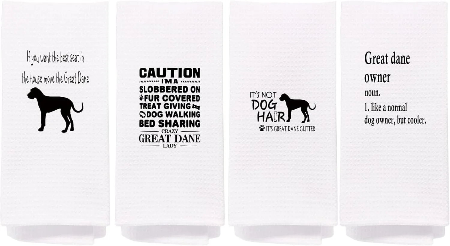 Great Dane Kitchen Towels 16x24 Set of 4, Great Dane Gifts for Women, Great Dane Mom Gifts, Great Dane Dish Towel Hand Towels, Great Dane Bathroom Kitchen Decor