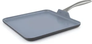 GreenPan Lima Hard Anodized 11” Square Griddle Pan, Ceramic Nonstick, PFOA PFAS-Free Nontoxic Pots and Pans, Oven & Broiler Safe, Stainless Steel Handle, Cookware for Eggs & Omelet, Gray