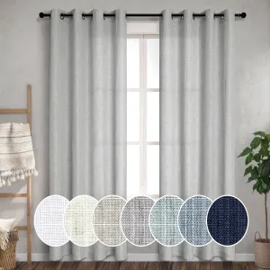 Grey Curtains 108 Inches Long Set of 2 Panels Grommet Unique Light Filtering Semi Sheer Office Curtains for Men Living Room Bedroom Gray 52x108 Inch Length