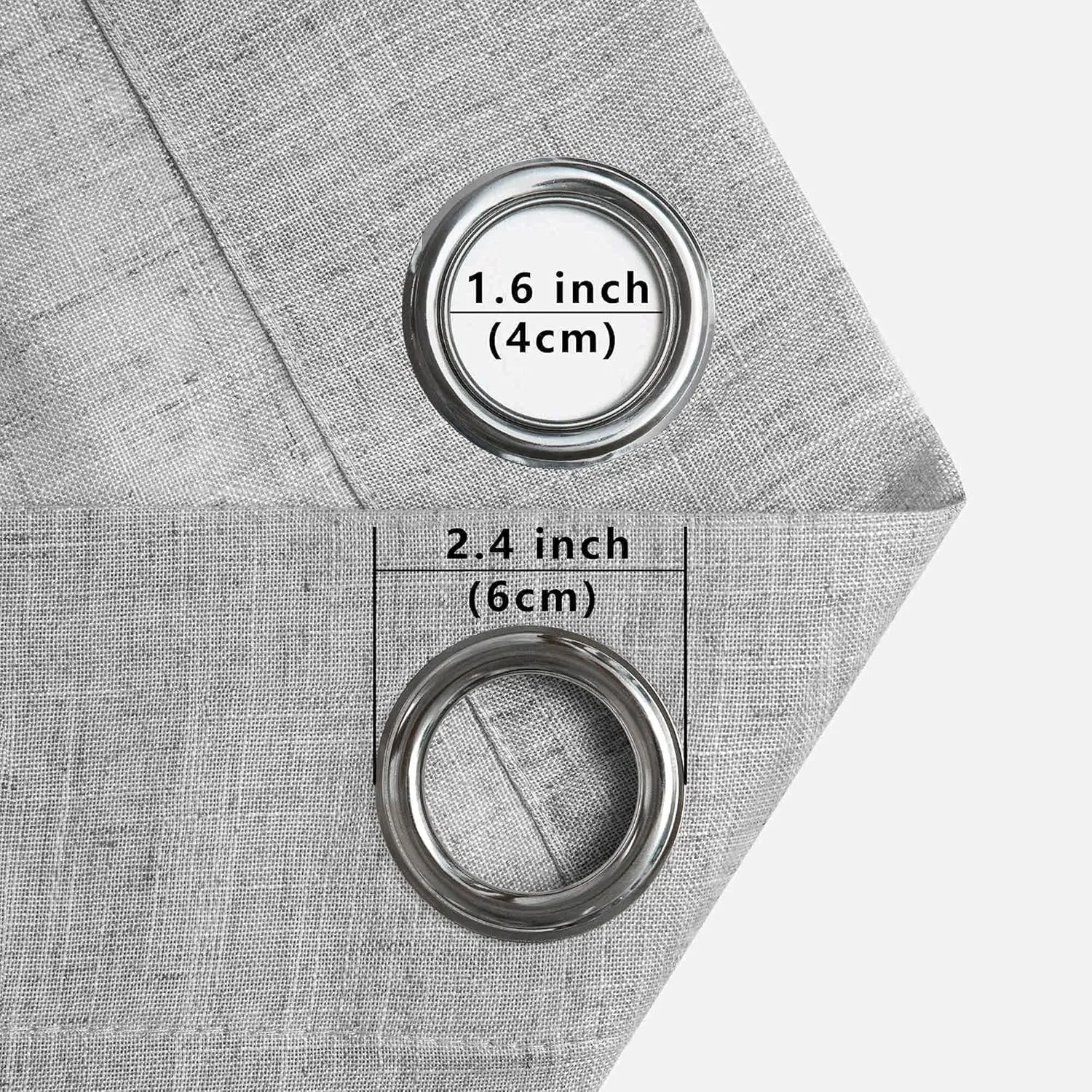 Grey Curtains 108 Inches Long Set of 2 Panels Grommet Unique Light Filtering Semi Sheer Office Curtains for Men Living Room Bedroom Gray 52x108 Inch Length