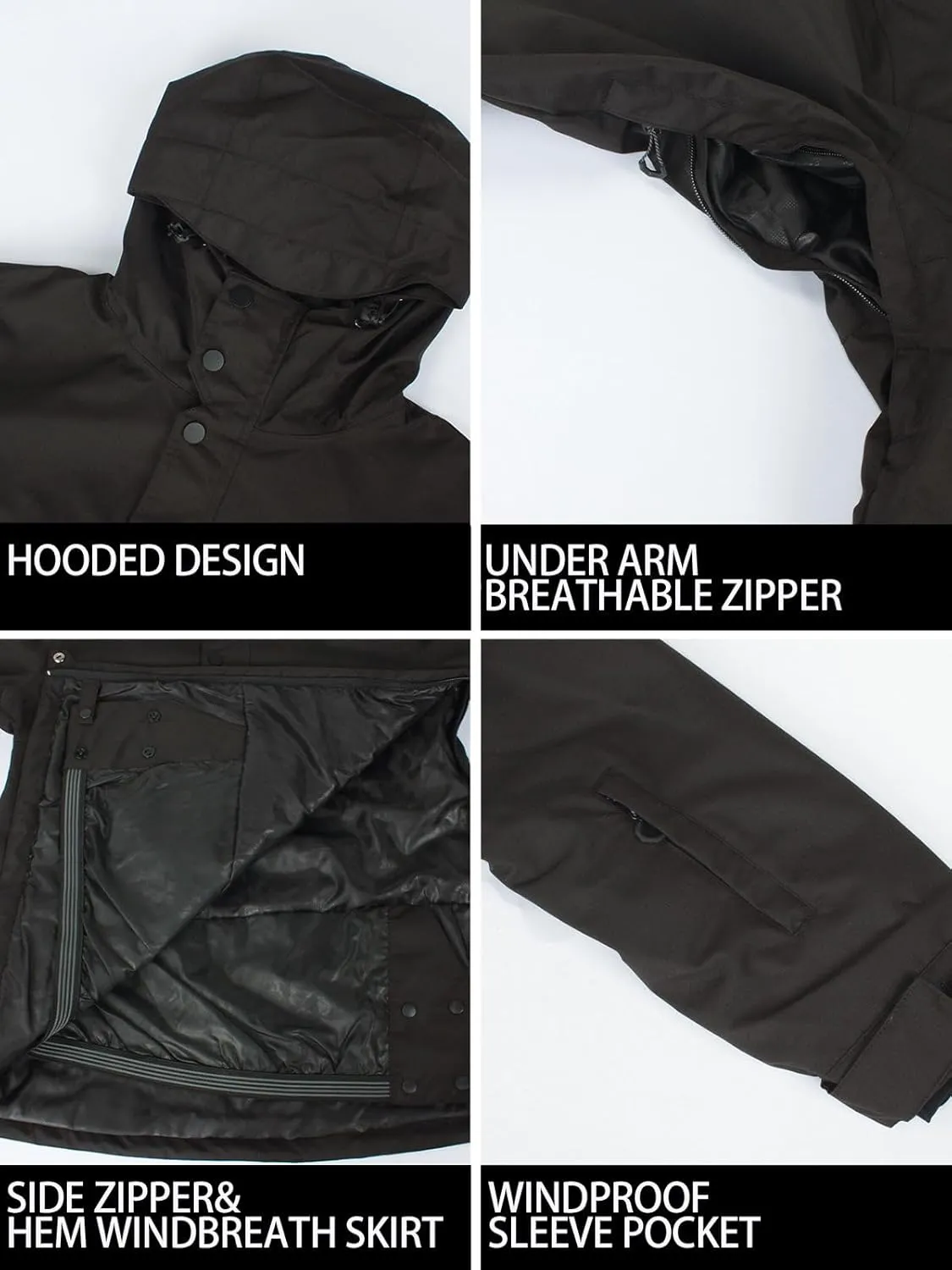 GSOU SNOW Women Ski Jacket Snow Coat Waterproof Windproof Snowboarding Jacket Coat Insulated Warm Winter