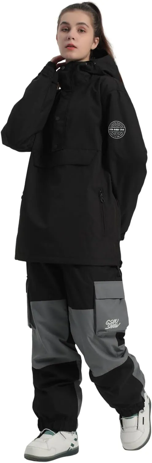 GSOU SNOW Women Ski Jacket Snow Coat Waterproof Windproof Snowboarding Jacket Coat Insulated Warm Winter