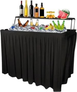 GUAGUA Ice Cooler Table - Portable Bar Table for Events Outdoor Cooler Stand with Drain for Parties Drink Foldable Picnic Table Party