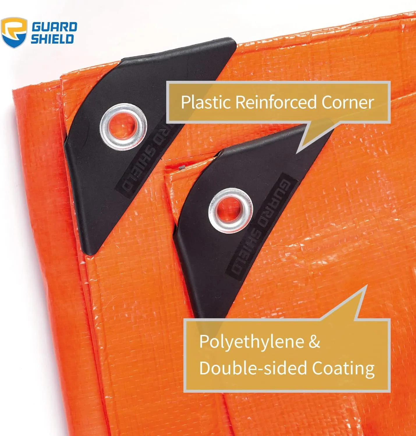 GUARD SHIELD Orange Tarp 12x16 Feet Tarps High Visibility Outdoor Poly Cover Lightweight 6mil