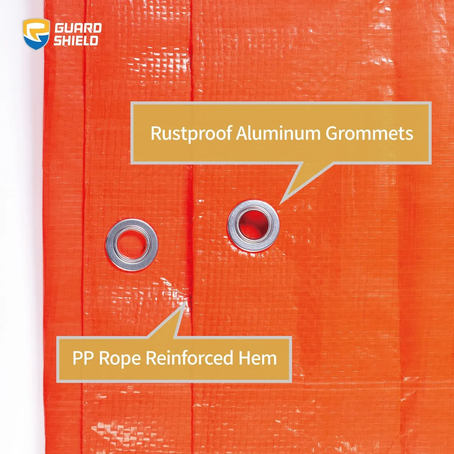 GUARD SHIELD Orange Tarp 12x16 Feet Tarps High Visibility Outdoor Poly Cover Lightweight 6mil