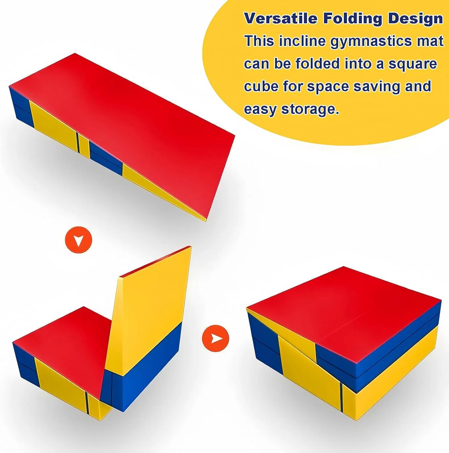 Gymnastics Inclined Mat,foldable Wedge Tumbling Mat Surface Non-slip,tear-resistant,for Gymnastics, Dance, Martial Arts Stretching Training Exercises