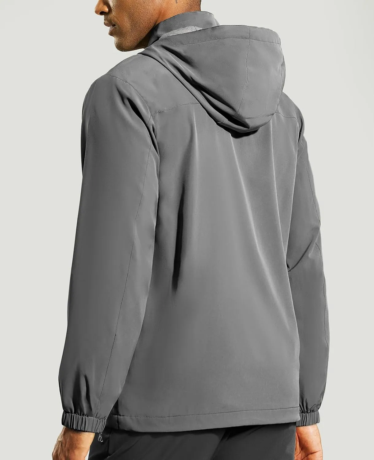 Haimont Men’s Packable Windbreaker with Hood Lightweight Windproof Water Resistant Hooded Jacket for Running Hiking Travel