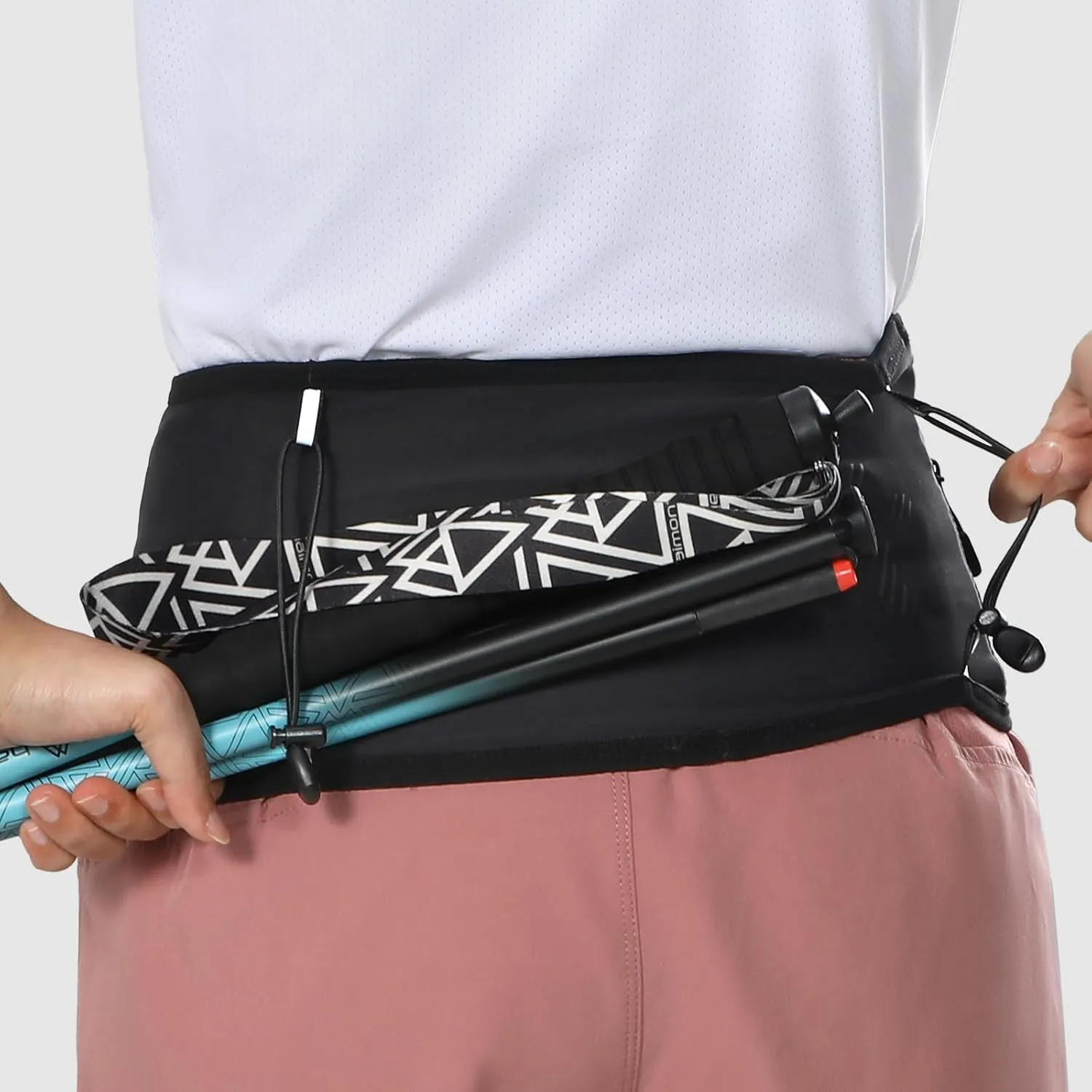 Haimont Running Belt Fanny Pack, Lightweight Waist Belt Bag for Unisex Trail Runners Essentials Accessories, Black, S
